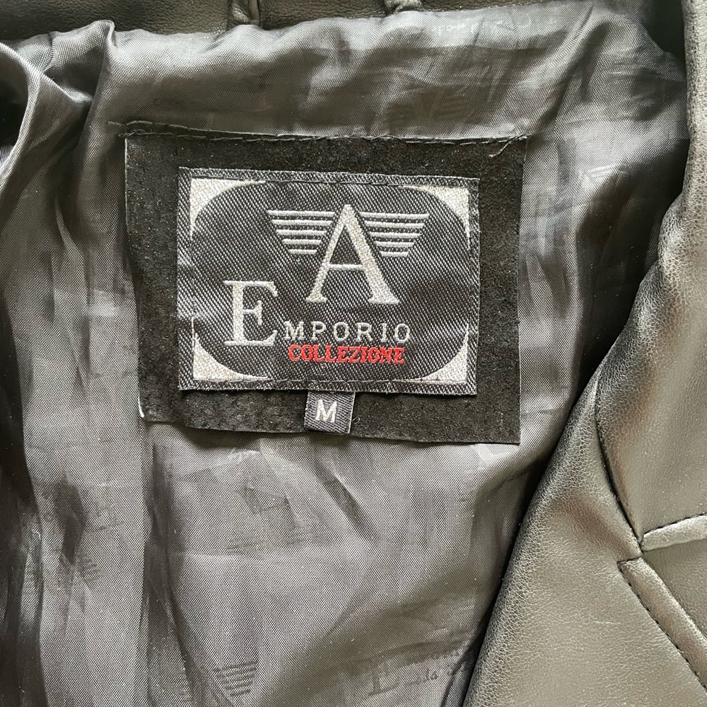 Vintage Emporio Collezioni Armani Black PVC Leather Blazer